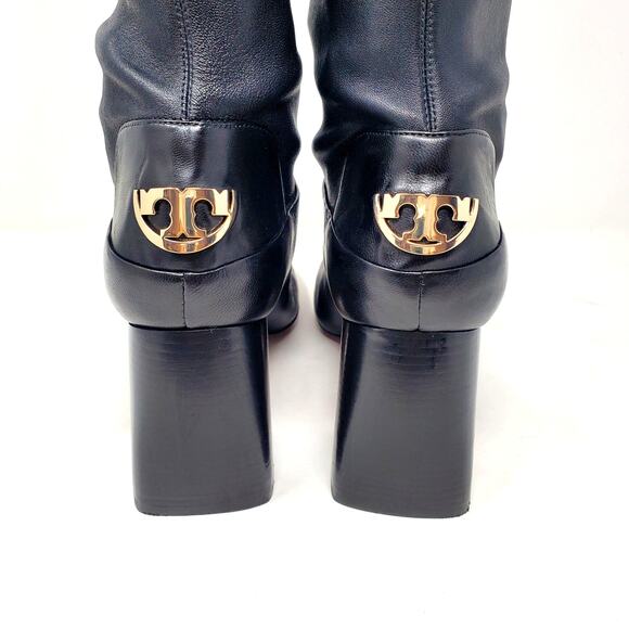 Tory Burch Sidney 70MM Boot Misa Calf Stretch Nappa Leather Black 32553 Size 9.5 - Picture 10 of 12